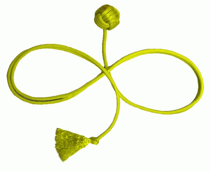 Practice Rope Dart with 65mm monkeyfist 3.6m - Yellow