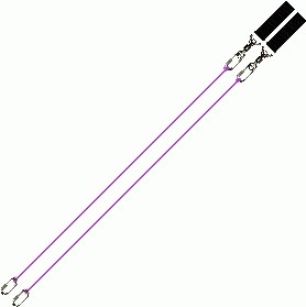 Poi Chain Purple with Black Double Handle Adjustable