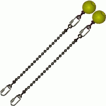 Poi Chain Ball 8mm 20cm with Yellow Handle 29cm
