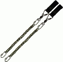 Poi Chain Black Oval 25cm with Double Leather 41cm