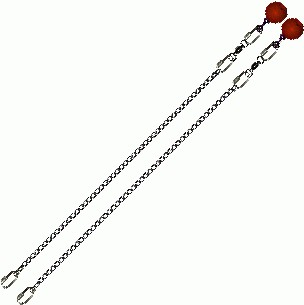 Poi Chain Oval Link 45cm with Red Ball Handle 58cm