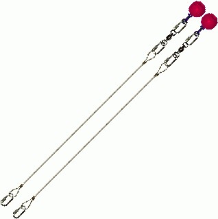 Poi Chain Wire Rope 40cm with Pink Ball Handle 53cm