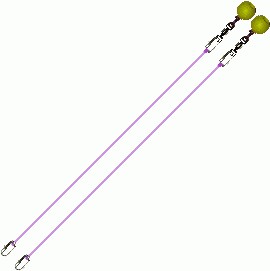 Poi Chain Purple with Yellow Ball Handle Adjustable