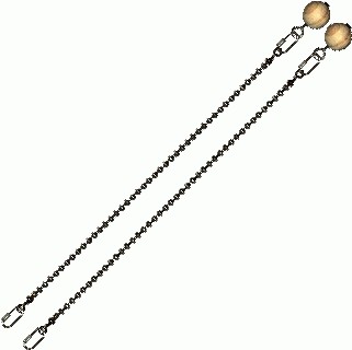 Poi Chain Ball 8mm 40cm with Wooden Handle 49cm