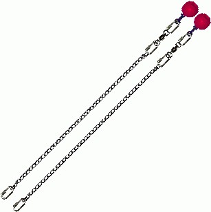 Poi Chain Oval Link 40cm with Pink Ball Handle 53cm
