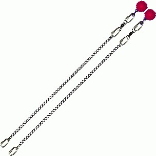 Poi Chain Oval Link 45cm with Pink Ball Handle 58cm