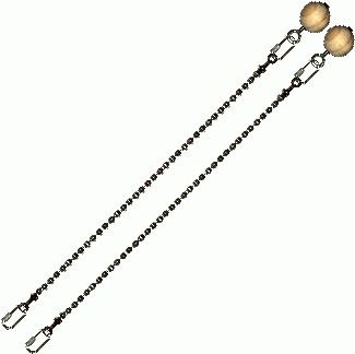 Poi Chain Ball 8mm 35cm with Wooden Handle 44cm