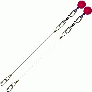 Poi Chain Wire Rope 30cm with Pink Ball Handle 43cm