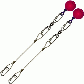 Poi Chain Wire Rope 15cm with Pink Ball Handle 28cm