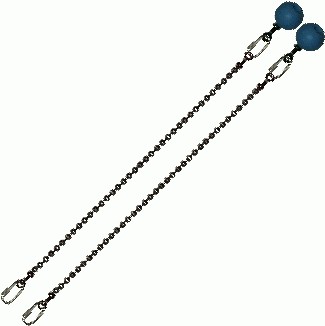 Poi Chain Ball 8mm 35cm with Blue Handle 44cm