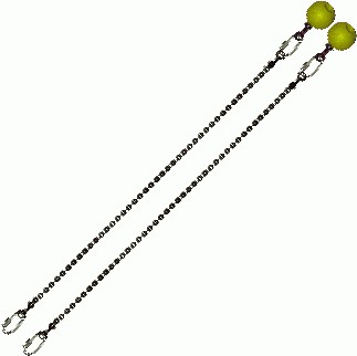 Poi Chain Ball 8mm 40cm with Yellow Handle 49cm