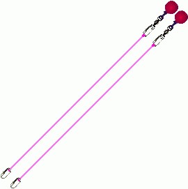 Poi Chain Nylon Pink with Ball Handle Adjustable
