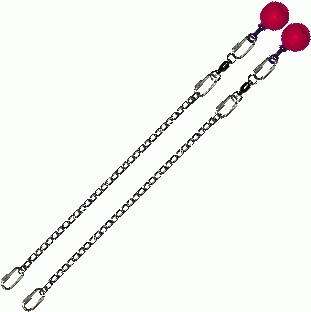 Poi Chain Oval Link 30cm with Pink Ball Handle 43cm