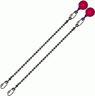Poi Chain Ball 8mm 30cm with Pink Handle 39cm
