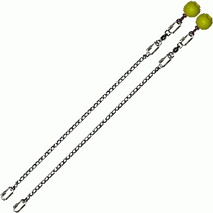 Poi Chain Oval Link 40cm with Yellow Ball Handle 53cm