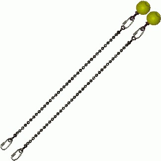 Poi Chain Ball 8mm 35cm with Yellow Handle 44cm