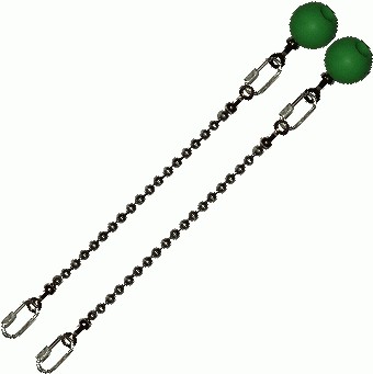 Poi Chain Ball 8mm 20cm with Green Handle 29cm