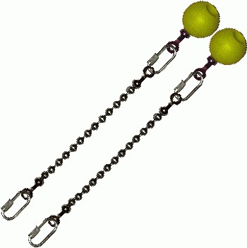 Poi Chain Ball 8mm 15cm with Yellow Handle 24cm