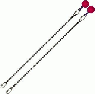 Poi Chain Ball 8mm 40cm with Pink Handle 49cm
